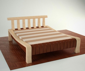 Modern Double Bed-ID:878636137