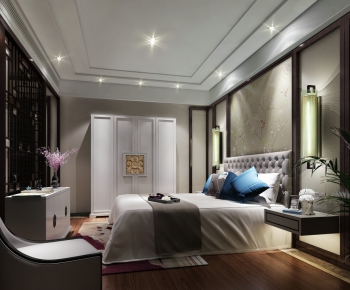 Modern New Chinese Style Bedroom-ID:863820557