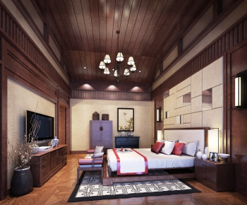 New Chinese Style Bedroom-ID:653749764