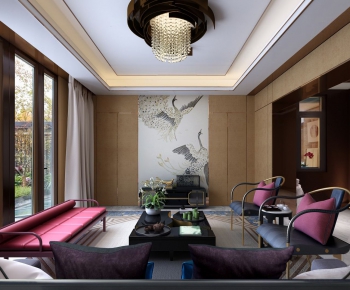 New Chinese Style A Living Room-ID:639462256