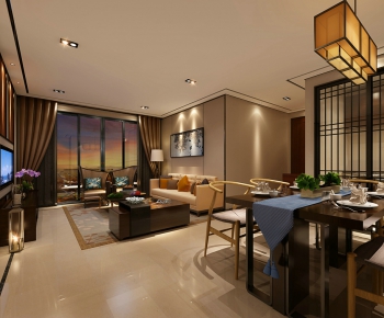 New Chinese Style A Living Room-ID:374021249