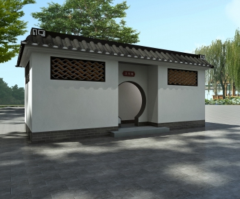 新中式古建筑公共卫生间-ID:348477512