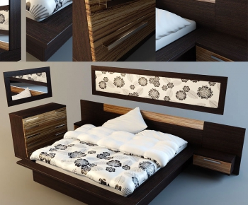 Modern Double Bed-ID:421550533