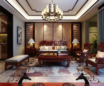 Chinese Style A Living Room-ID:735398446