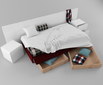 Modern Double Bed-ID:588424124