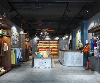 Industrial Style Simple European Style Clothing Store-ID:517327545