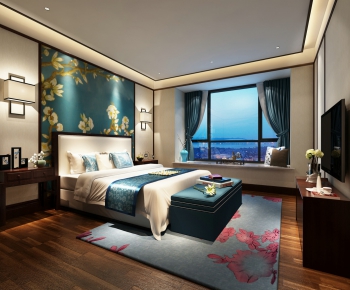 New Chinese Style Bedroom-ID:166604616