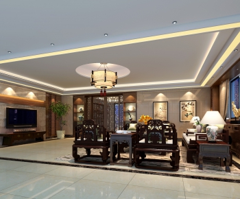 Chinese Style A Living Room-ID:363757833