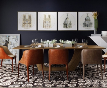 Modern Post Modern Style Dining Table And Chairs-ID:272001235