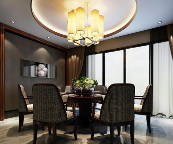 Modern New Chinese Style Dining Room-ID:670640793