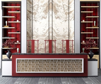 New Chinese Style Reception Desk-ID:476253924