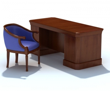 American Style Computer Desk And Chair-ID:460975295