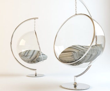 现代简约休闲椅玻璃吊椅3D模型