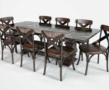 American Style Dining Table And Chairs-ID:821972219