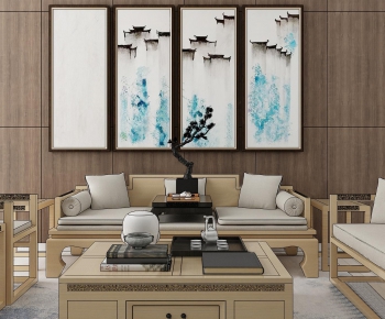 New Chinese Style Sofa Combination-ID:709062378