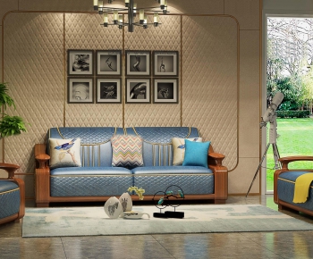 New Chinese Style Sofa Combination-ID:830566865