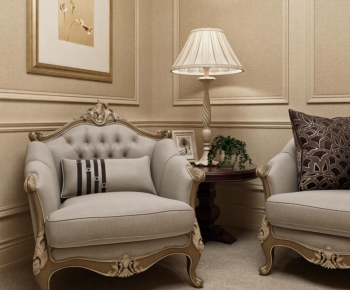 European Style New Classical Style Single Sofa-ID:394963511