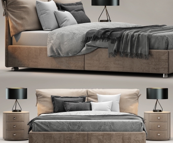 Modern Double Bed-ID:103400381