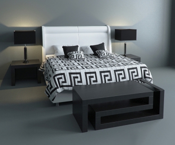 Modern Double Bed-ID:579177972