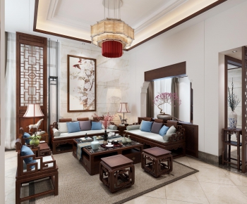 Chinese Style A Living Room-ID:484125535