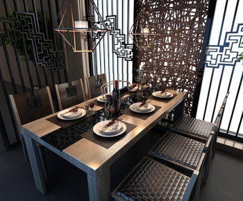 Modern New Chinese Style Dining Table And Chairs-ID:363676814