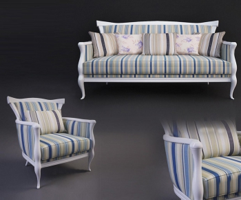 Mediterranean Style Three-seat Sofa-ID:523285621