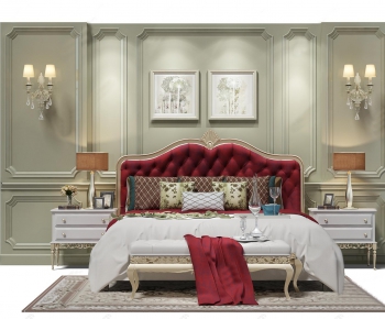 Simple European Style Double Bed-ID:701234377