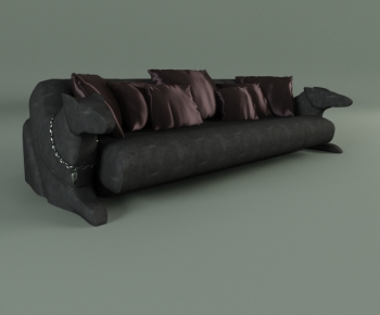 Industrial Style Three-seat Sofa-ID:619290611
