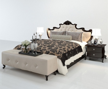 Simple European Style Double Bed-ID:870680393