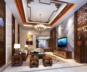 New Chinese Style A Living Room-ID:201972261