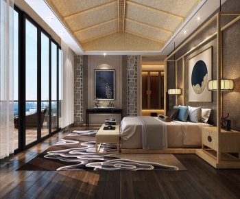 Modern New Chinese Style Bedroom-ID:169382779