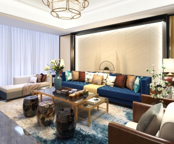 New Chinese Style A Living Room-ID:880486672