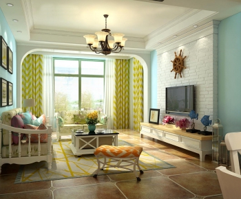 American Style Idyllic Style A Living Room-ID:814528447
