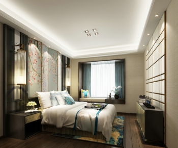 Modern New Chinese Style Bedroom-ID:971279363