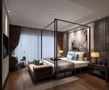 New Chinese Style Bedroom-ID:673027716