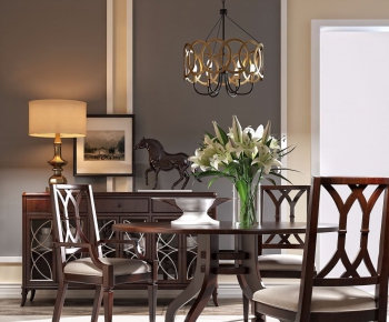 American Style Dining Table And Chairs-ID:756075837