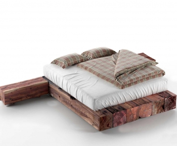 Country Style Double Bed-ID:828852272