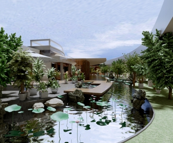 Modern New Chinese Style Courtyard/landscape-ID:953782179