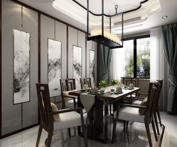 New Chinese Style Dining Room-ID:574625548