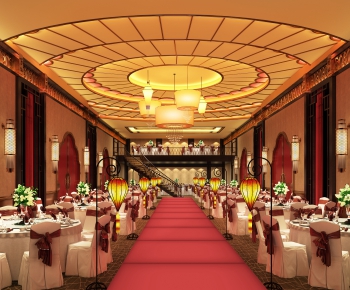 Modern New Chinese Style Banquet Hall-ID:504284865