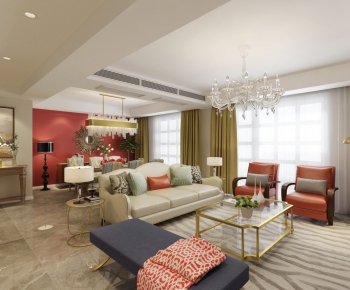 Modern American Style A Living Room-ID:360195922
