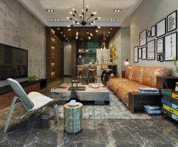 Industrial Style A Living Room-ID:943607734