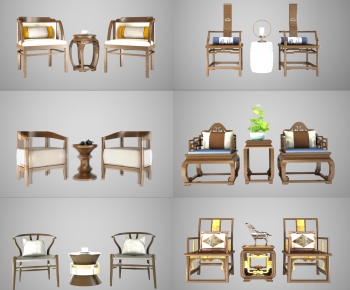 New Chinese Style Single Chair-ID:147670427
