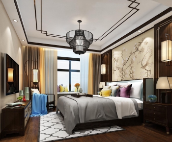 New Chinese Style Bedroom-ID:385120691