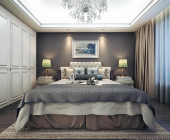 Simple European Style New Classical Style Bedroom-ID:884062513