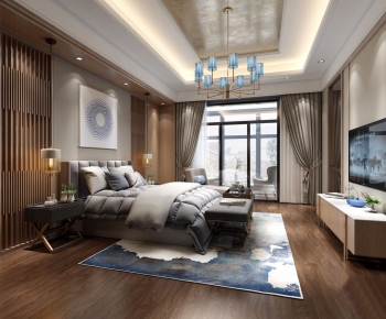 New Chinese Style Bedroom-ID:702939177