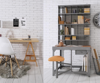 Nordic Style Computer Desk And Chair-ID:794268328