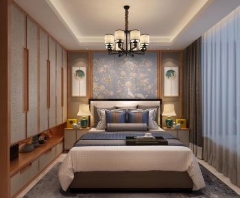 New Chinese Style Bedroom-ID:411308171