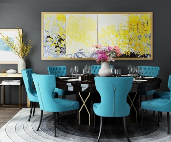 Post Modern Style Dining Table And Chairs-ID:215534532