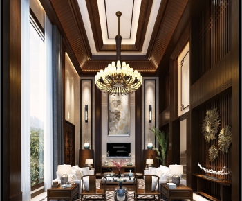 New Chinese Style A Living Room-ID:836303412